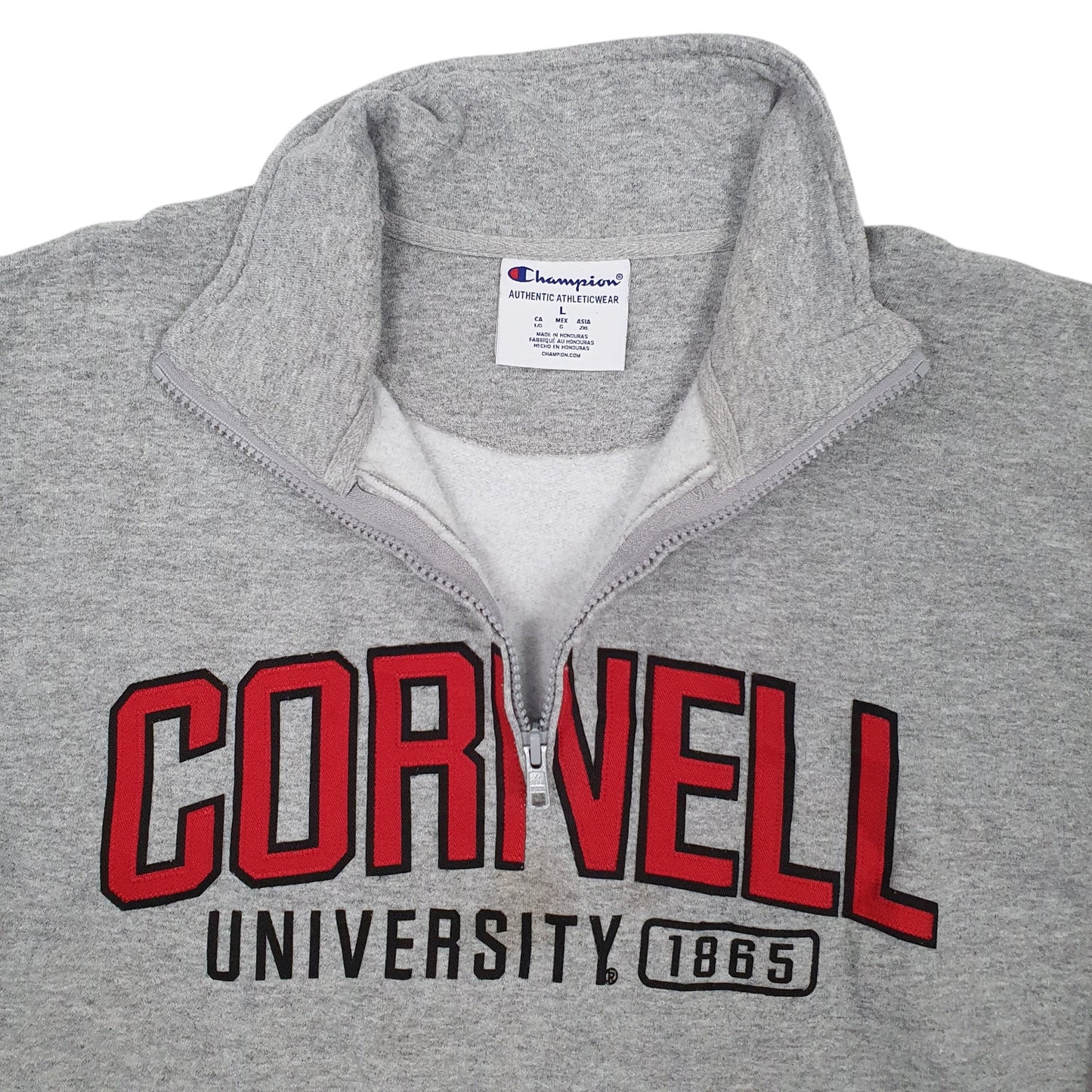 Mens Grey Champion Cornell University Quarter Zip Jumper