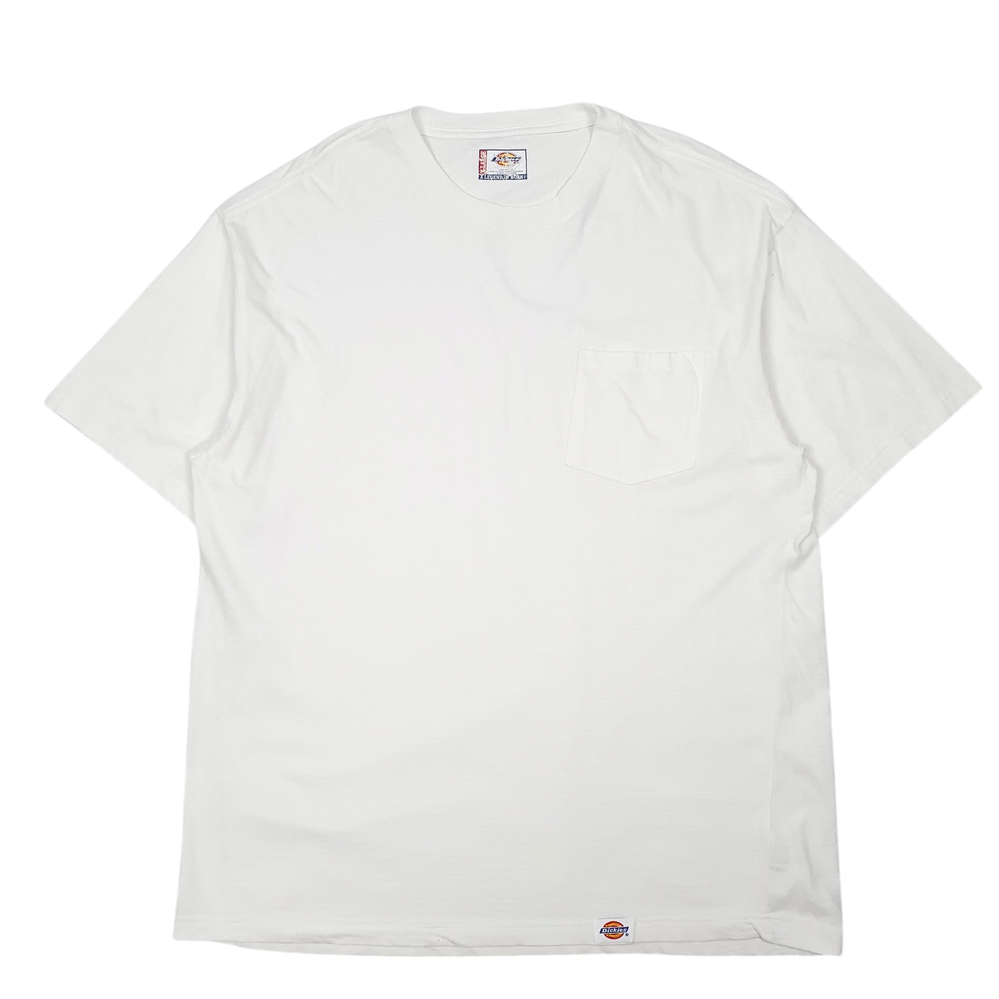 Mens White Dickies Pocket Workwear Short Sleeve T Shirt