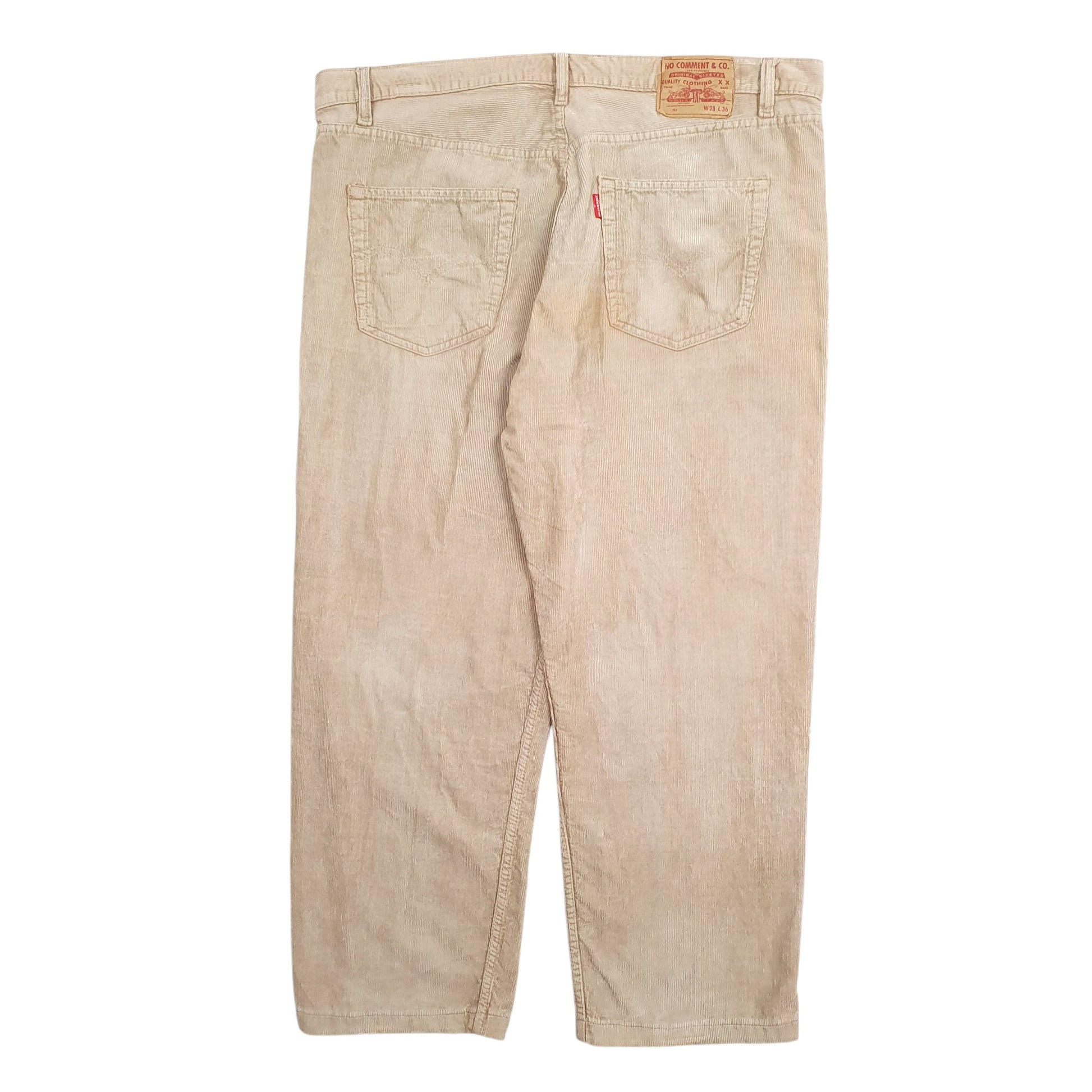 Mens Beige No Comment  Corduroy Trousers