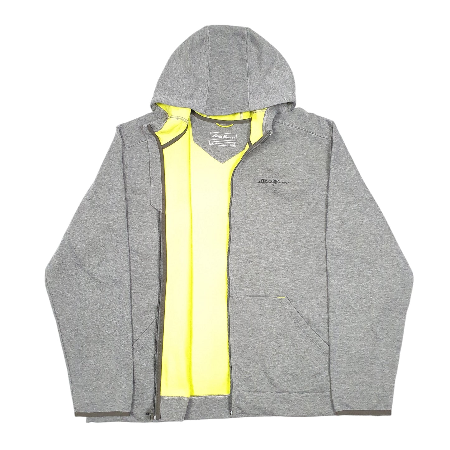 Mens Grey Eddie Bauer Hoodie Outdoor Full Zip Jumper