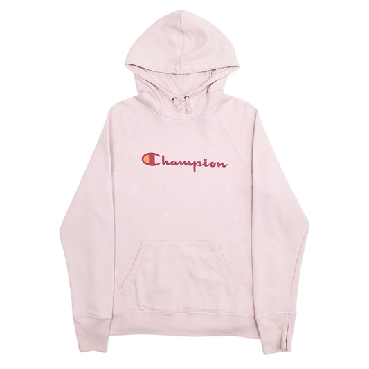 Womens Pink Champion Spellout Hoodie Jumper