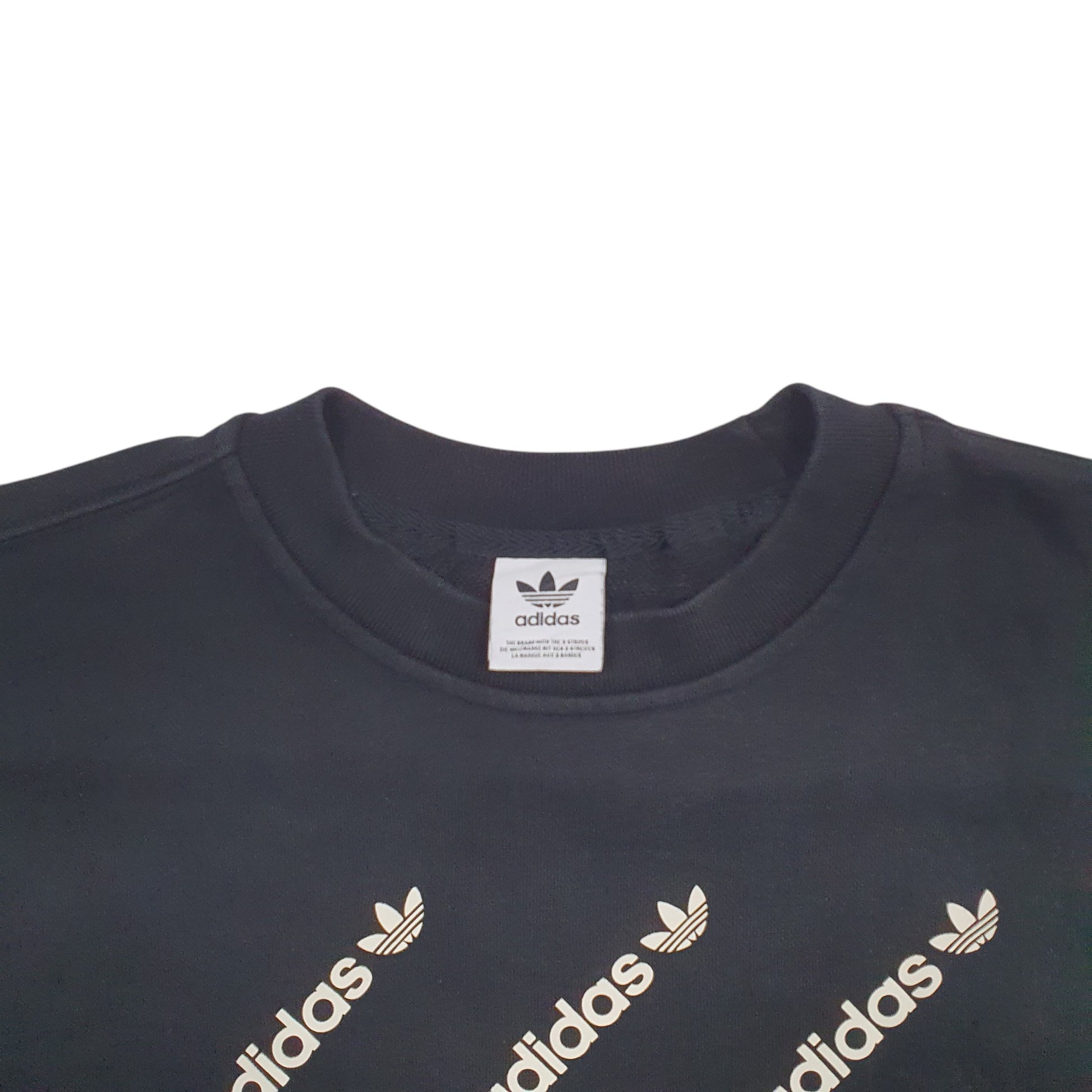 Womens Black Adidas  Crewneck Jumper