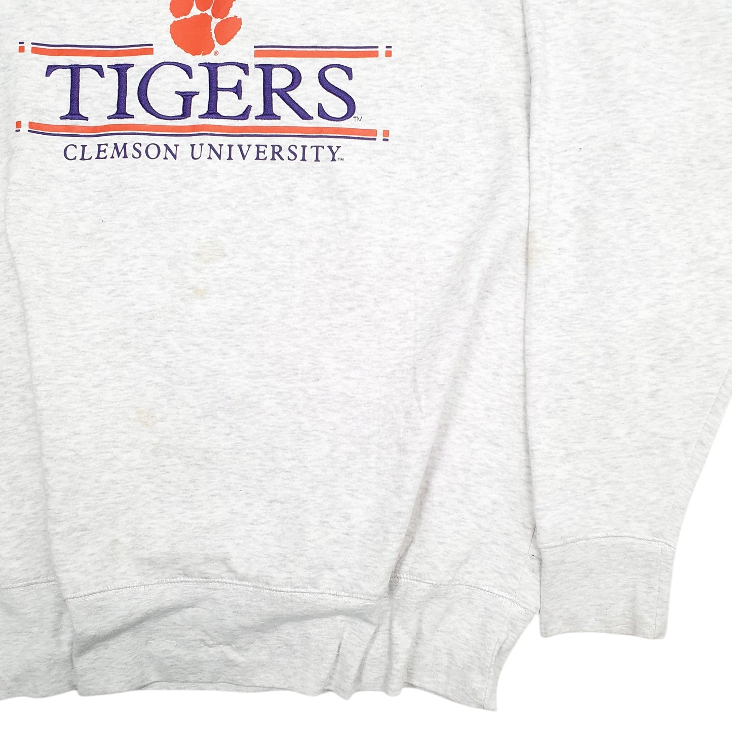 Mens Grey Champion Clemson University Tigers Spellout Crewneck Jumper