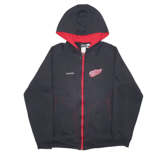 Mens Black Reebok NHL Detriot Red Wings Full Zip Jumper