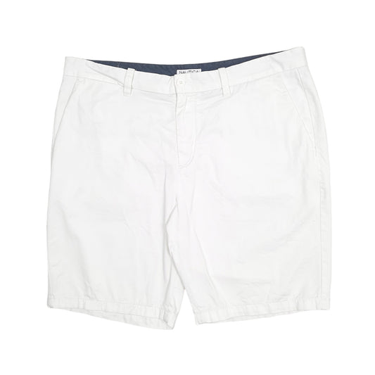 Mens White Nautica Slim Fit Deck Chino Shorts