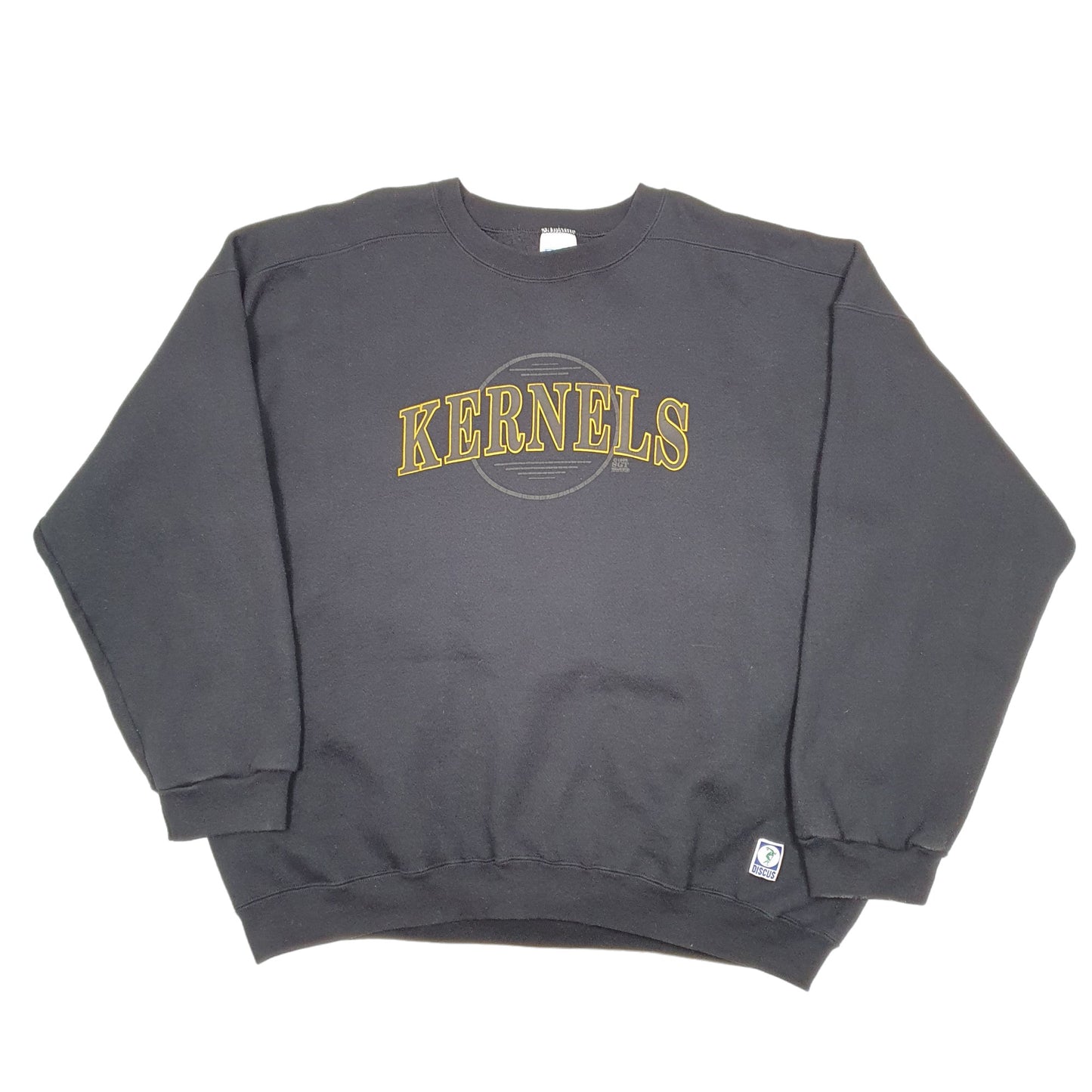 Mens Black Discuss Athletic Vintage Made In USA Mitchell Kernels Football 1995 Crewneck Jumper