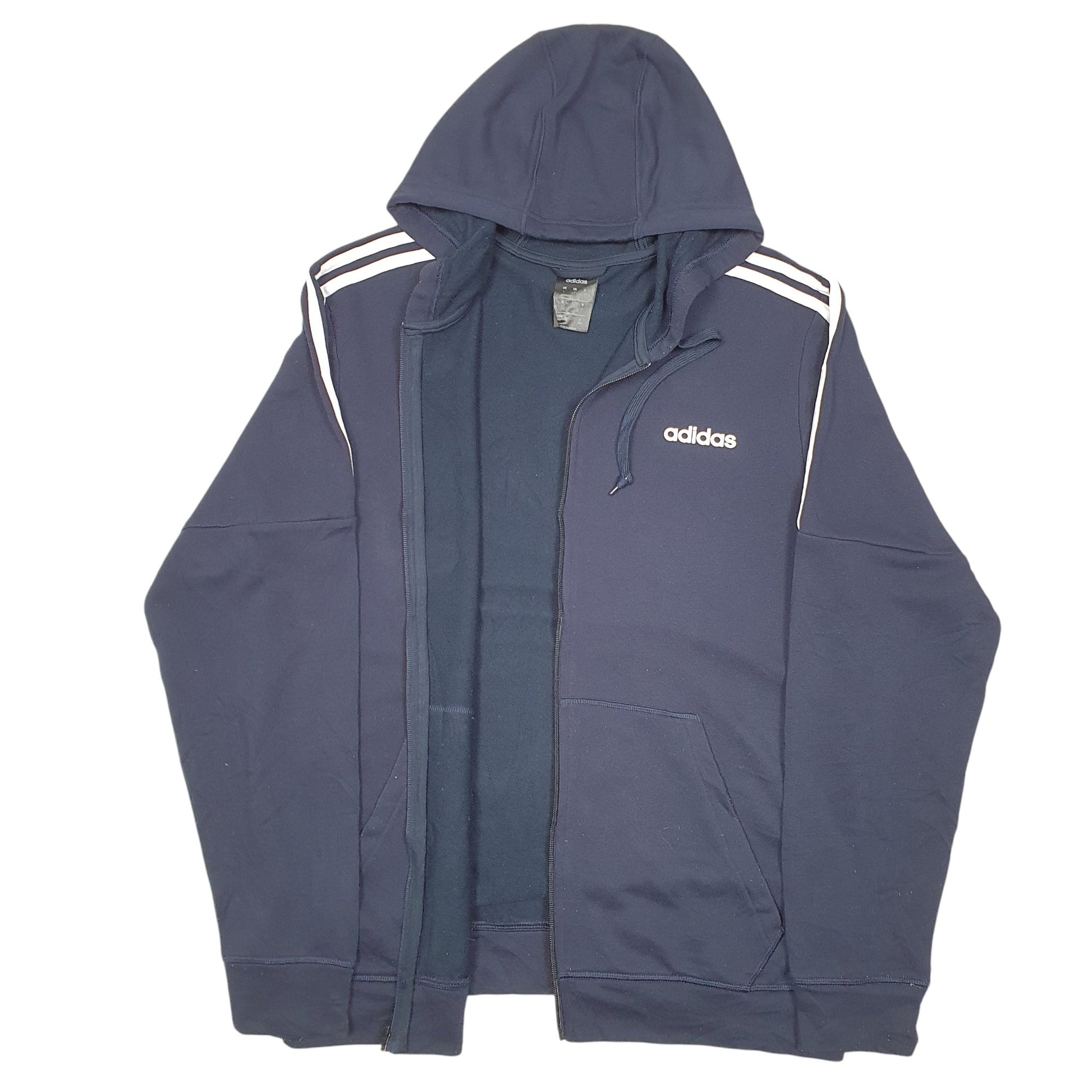 Mens Navy Adidas Hoodie Active Track Top Full Zip Jumper