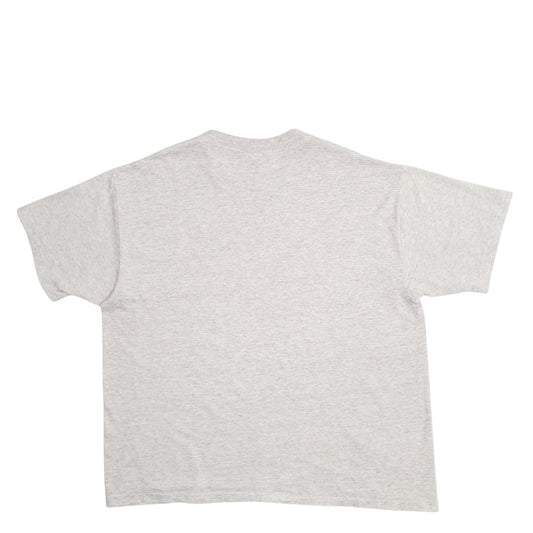 Mens Grey Hanes Single Stitch Vintage 90s Charleston Spellout Made In USA Short Sleeve T Shirt