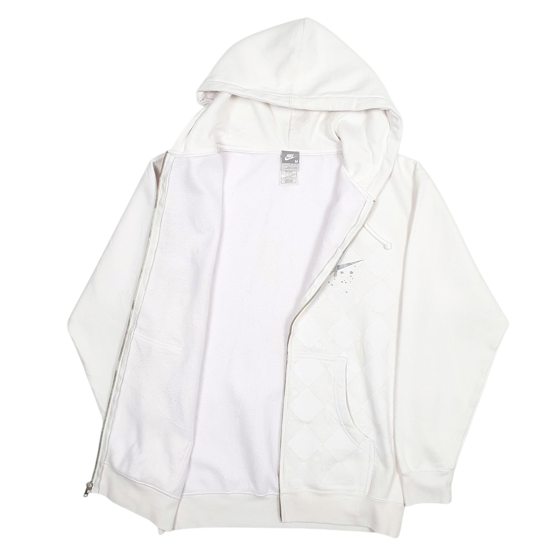 Mens White Nike Spellout Full Zip Jumper