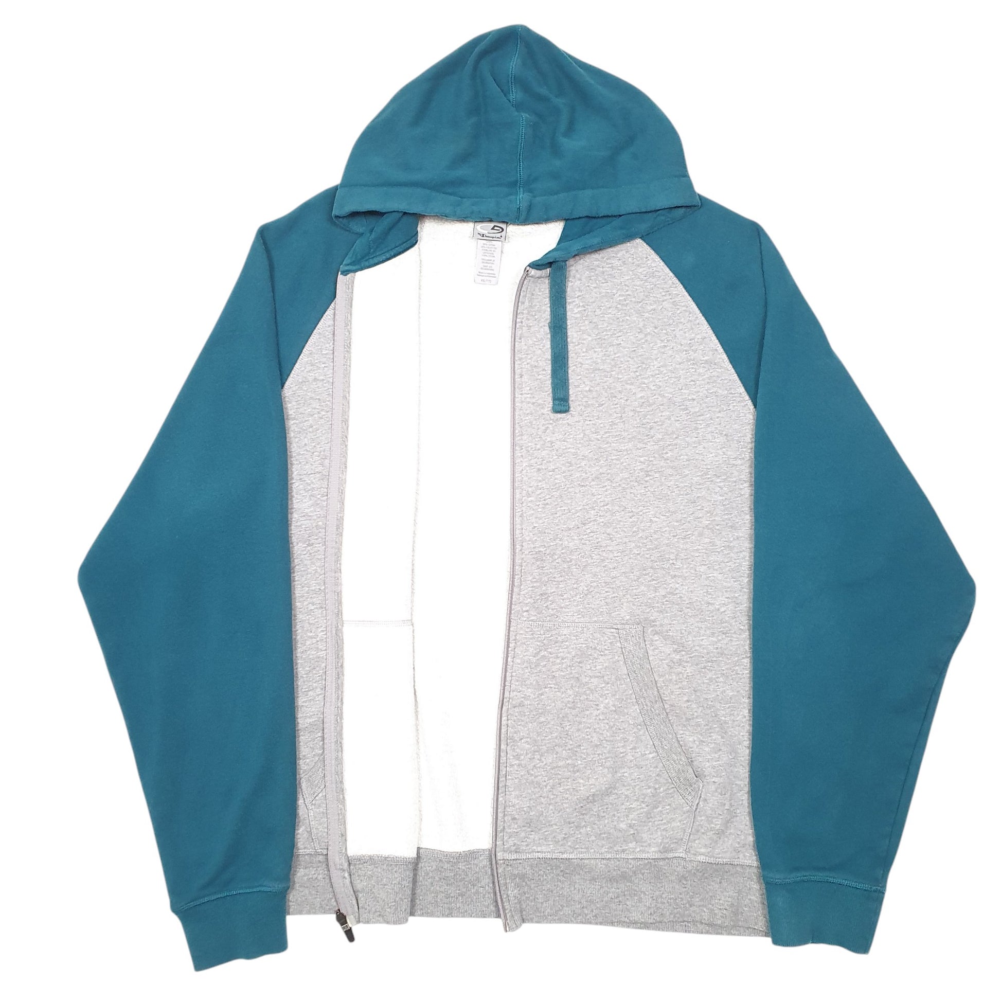 Mens Grey Champion Hoodie C9 Full Zip Jumper