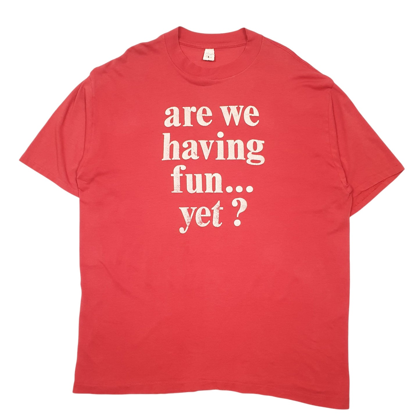 Mens Red Lexington Single Stitch Vintage 80s Made In USA Fun Short Sleeve T Shirt