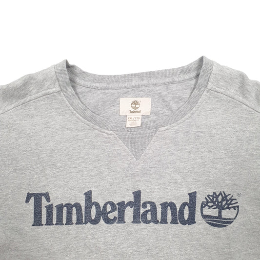 Mens Grey Timberland Spellout Crewneck Jumper