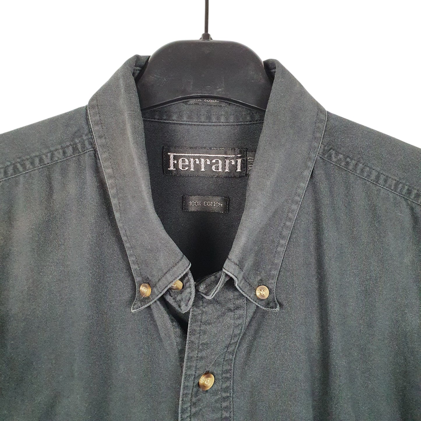 Mens Black Ferrari  Long Sleeve Shirt