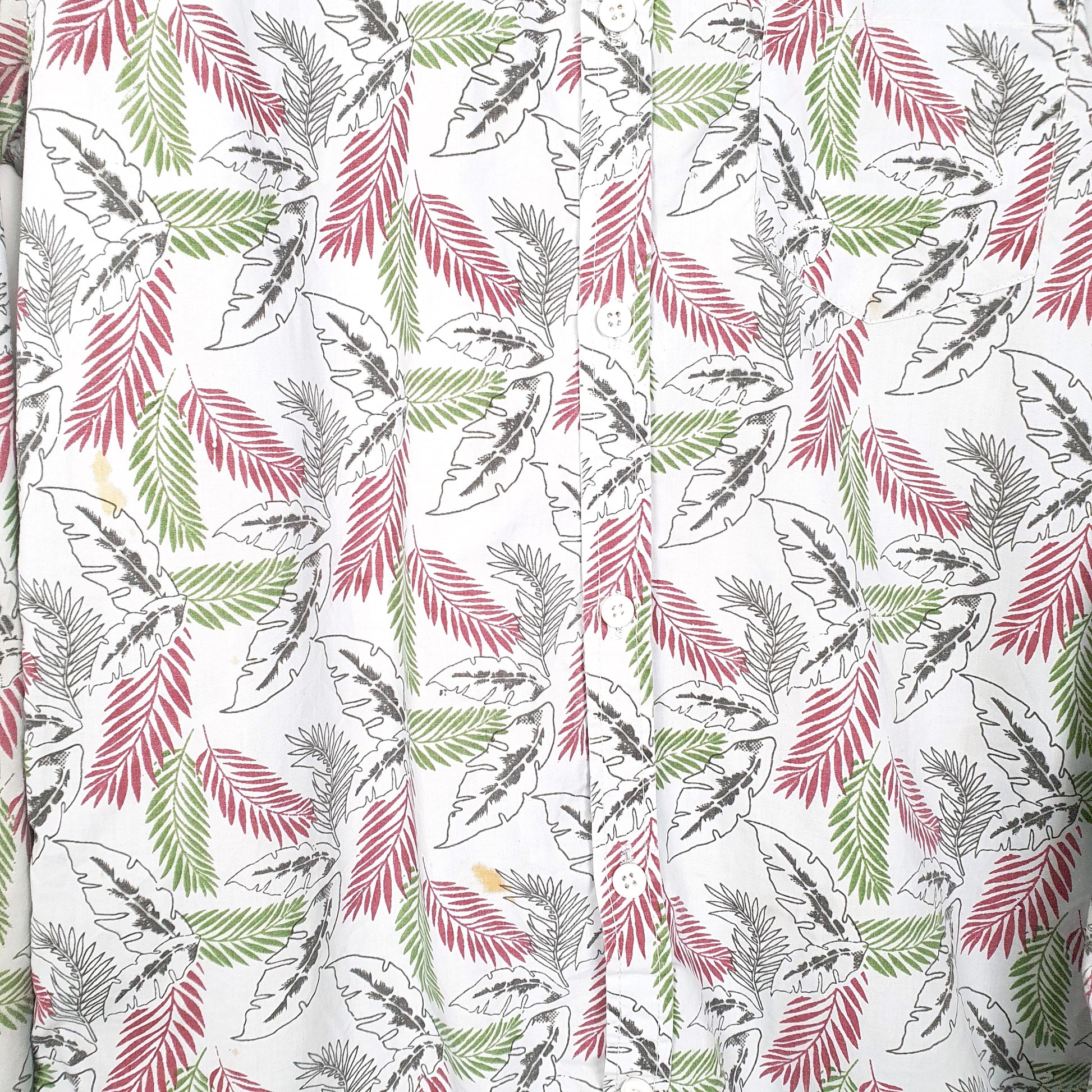 Mens Blue Maximo Floral Leaves Hawaiian Print Long Sleeve Shirt