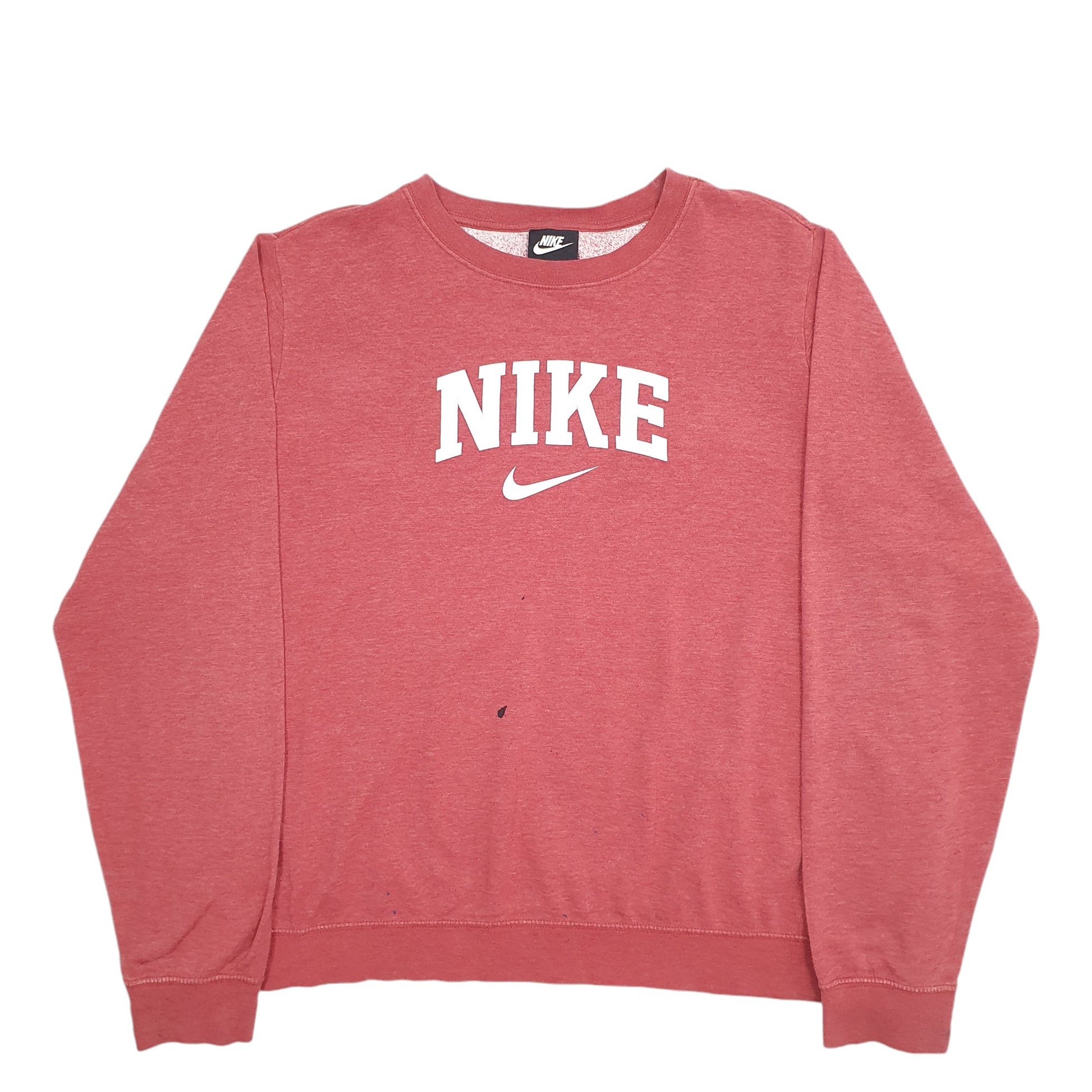 Mens Red Nike Spellout Crewneck Jumper
