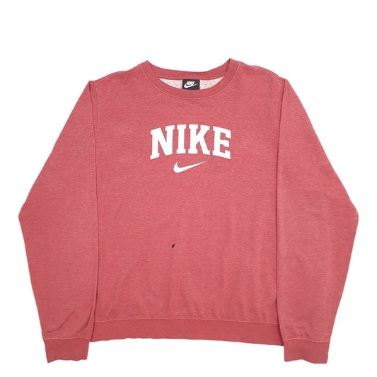 Mens Red Nike Spellout Crewneck Jumper
