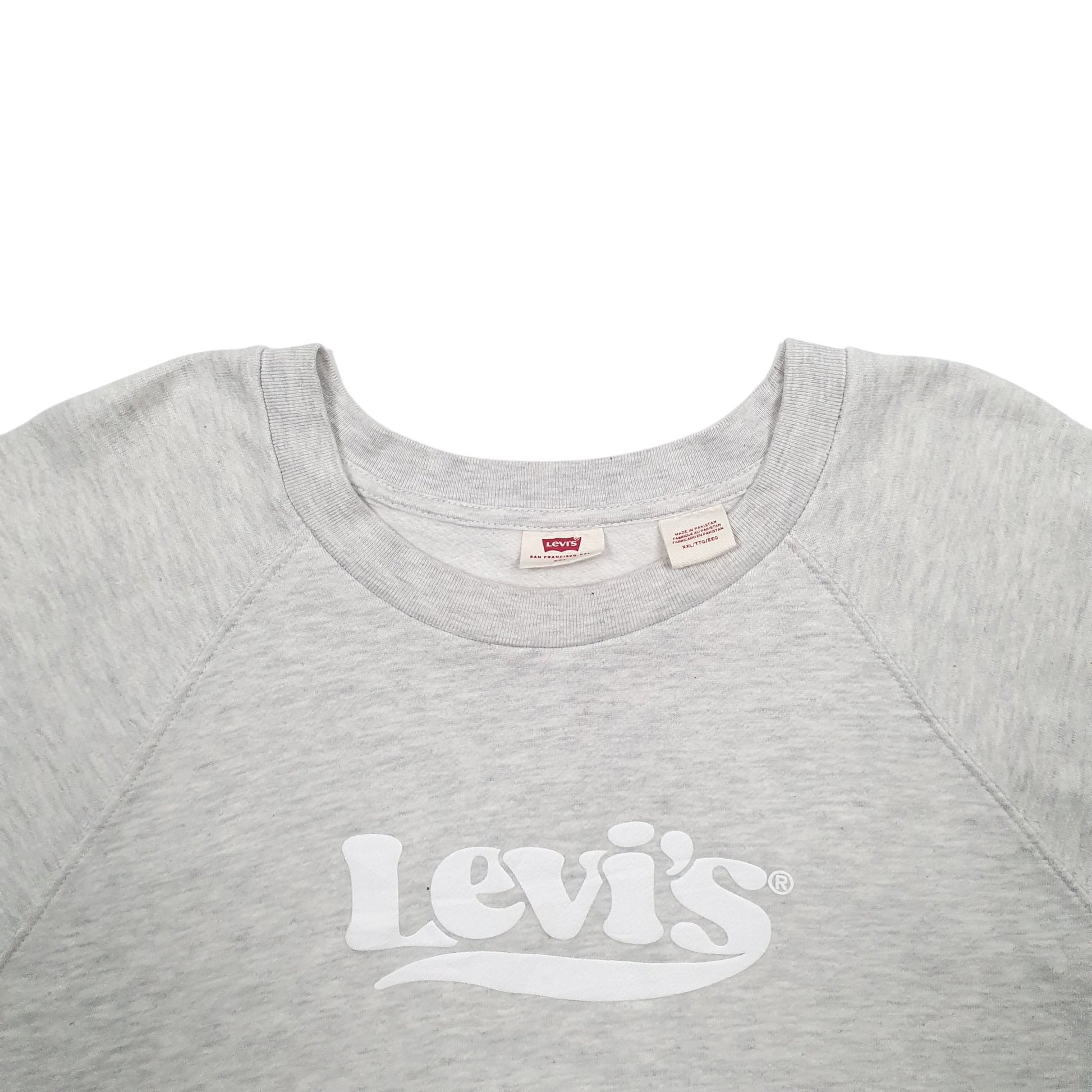Womens Grey Levis Spellout Crewneck Jumper