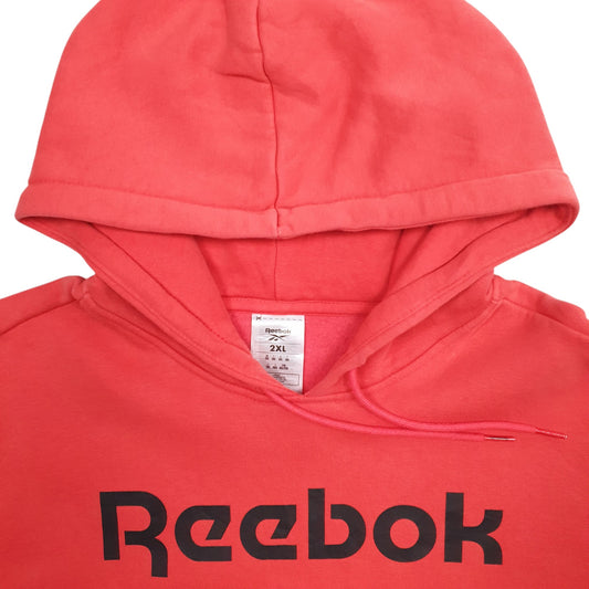 Mens Red Reebok Spellout Hoodie Jumper
