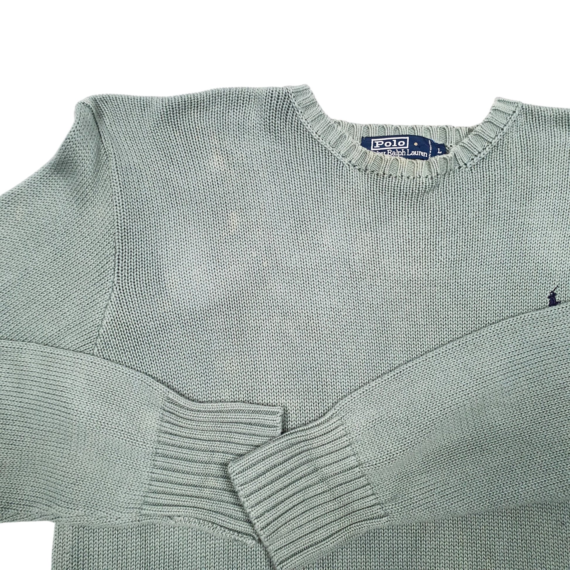 Mens Green Polo Ralph Lauren Knit Sweater Crewneck Jumper