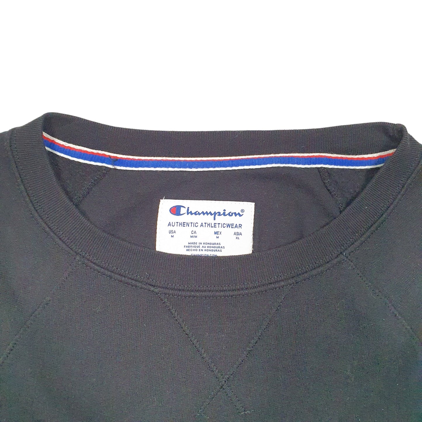 Womens Black Champion Raglan Crewneck Jumper