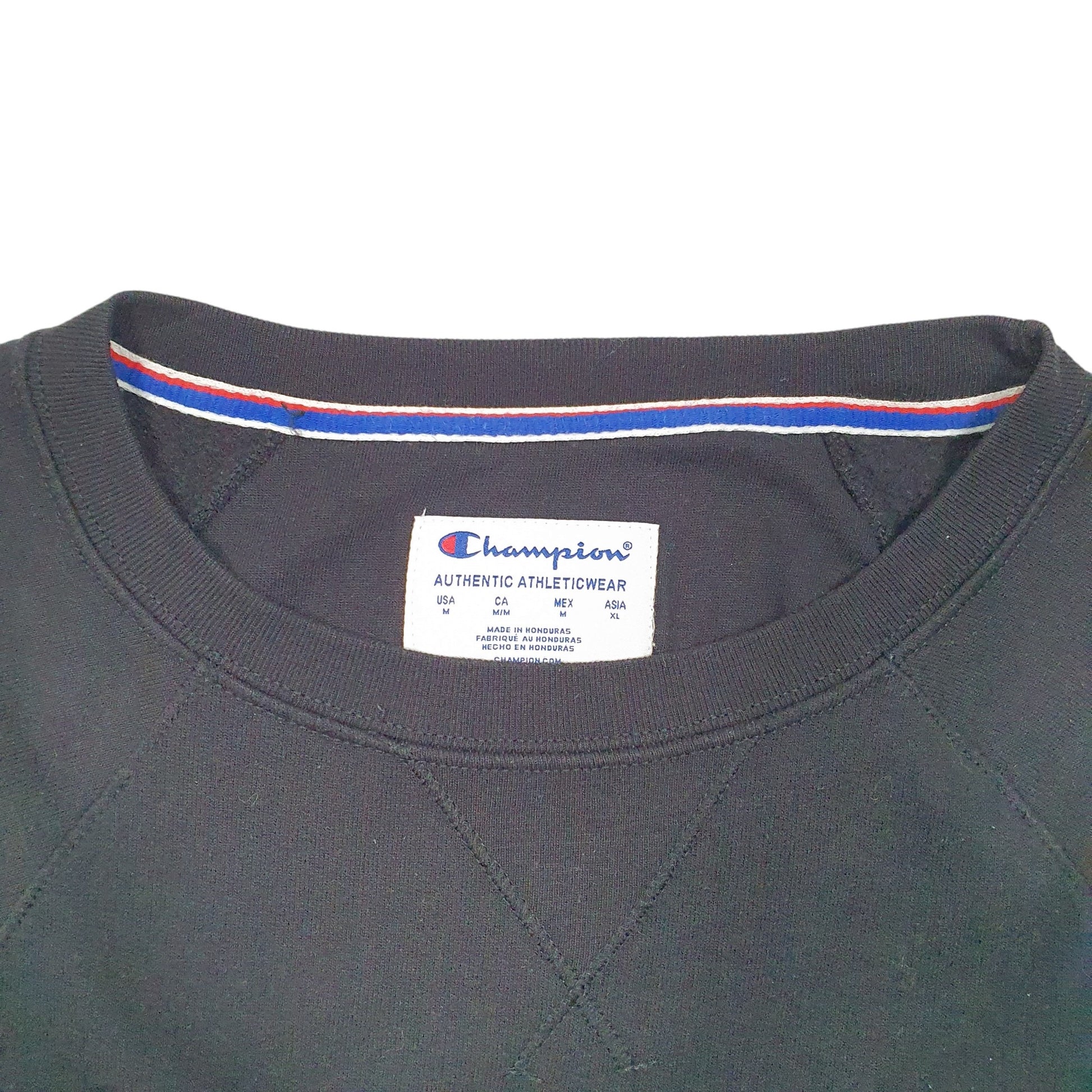 Womens Black Champion Raglan Crewneck Jumper