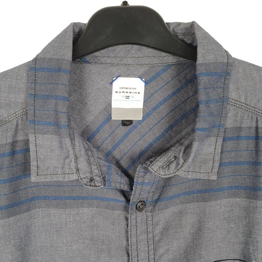 Mens Grey Burneside  Short Sleeve Shirt