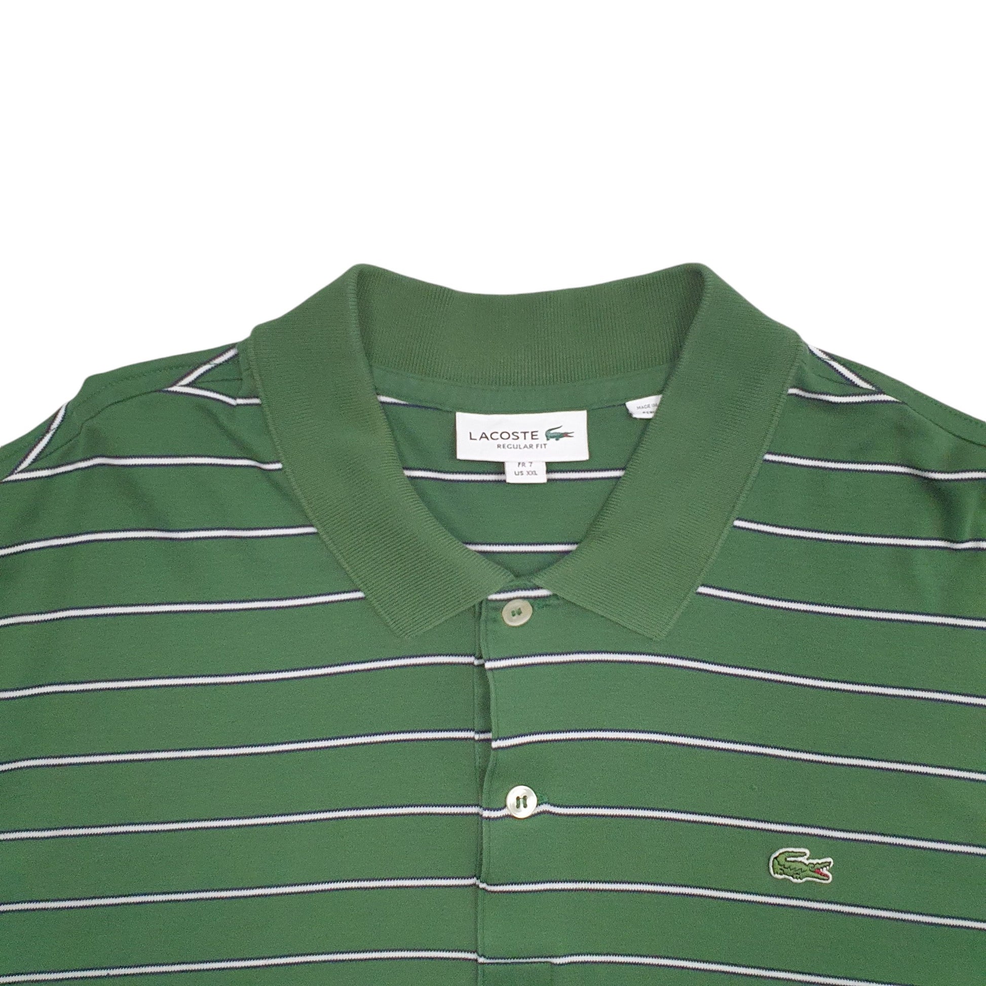 Mens Green Lacoste  Short Sleeve Polo Shirt