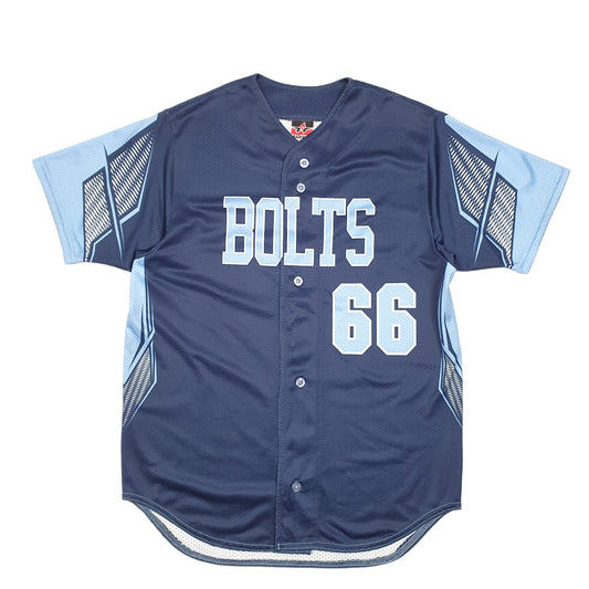 Mens Navy Alleson Athletic Baseball Jersey Bolts USA Short Sleeve T Shirt