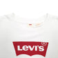 Mens White Levis Spellout Crewneck Jumper