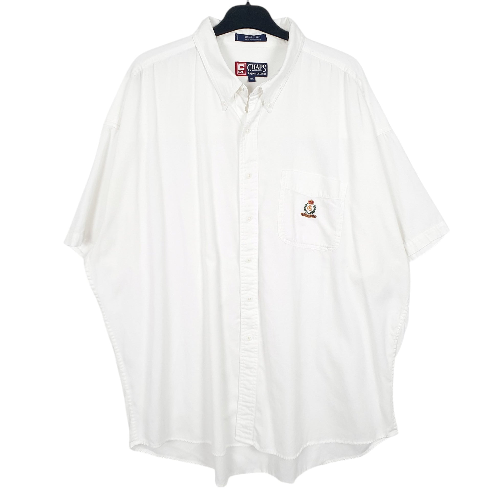 Mens White Ralph Lauren Vintage Crest Short Sleeve Shirt