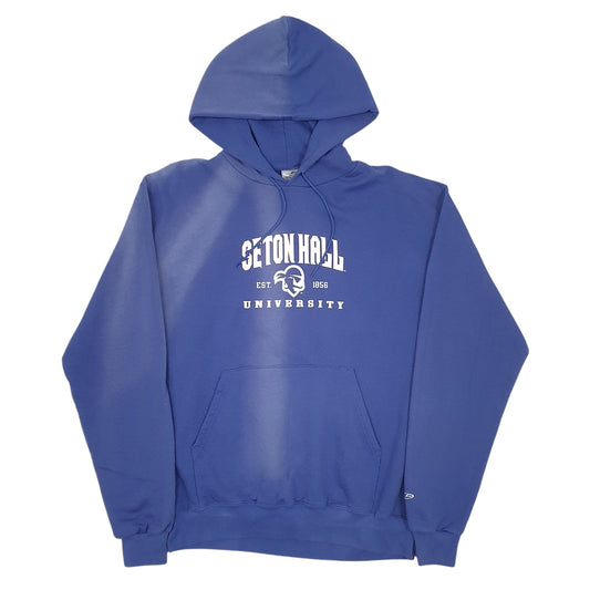 Mens Blue Champion Spellout. Hoodie Jumper