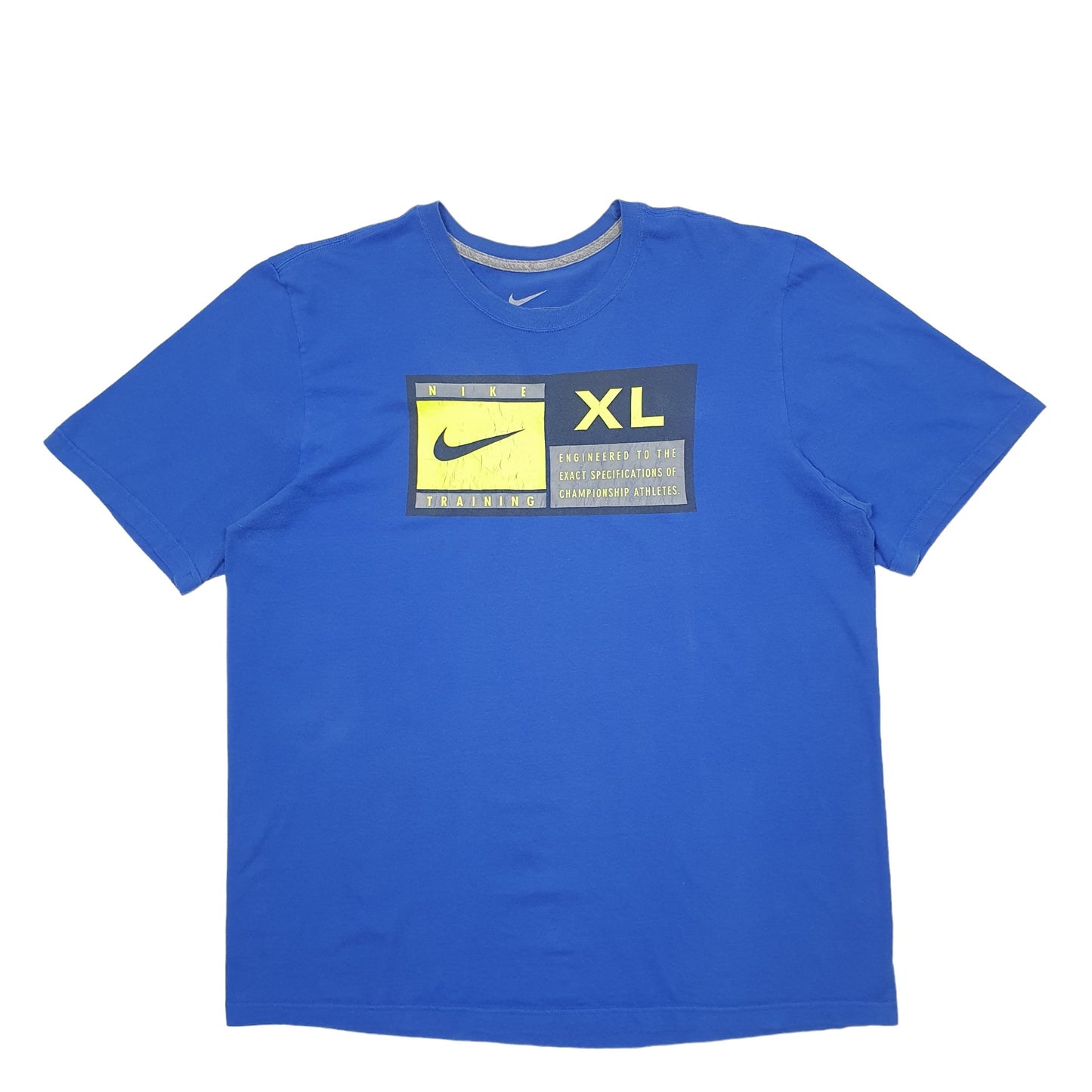 Mens Blue Nike Spellout Short Sleeve T Shirt