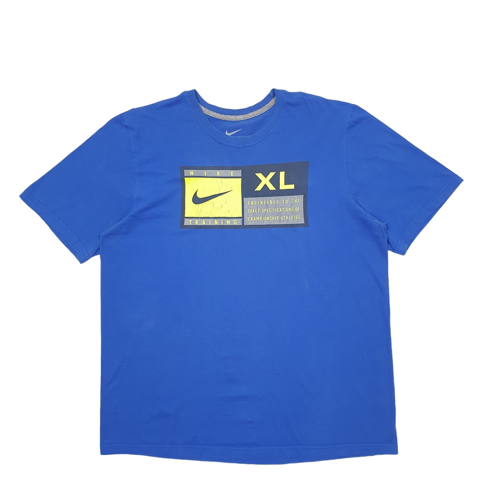 Mens Blue Nike Spellout Short Sleeve T Shirt