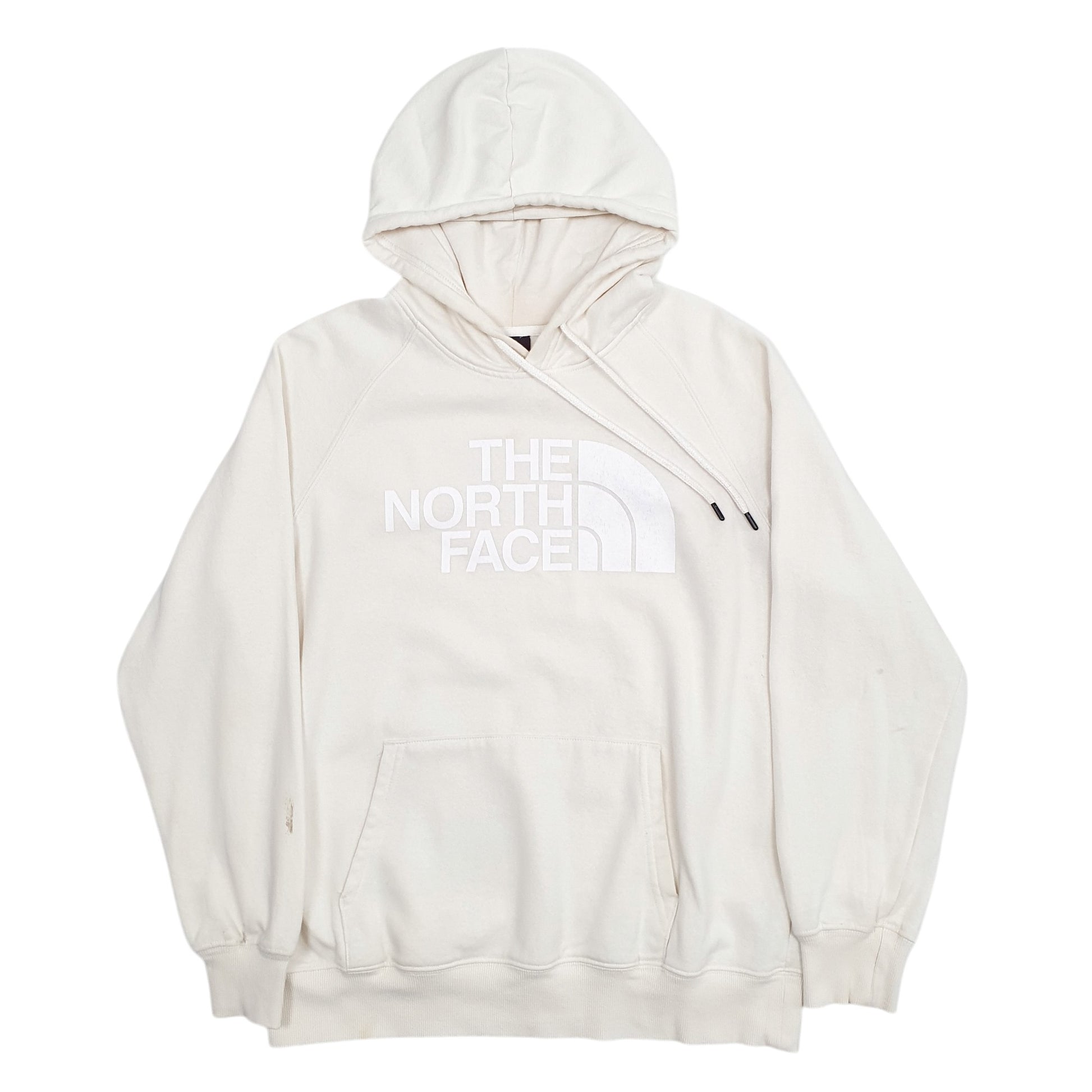 Womens Cream The North Face Spellout Hoodie Jumper