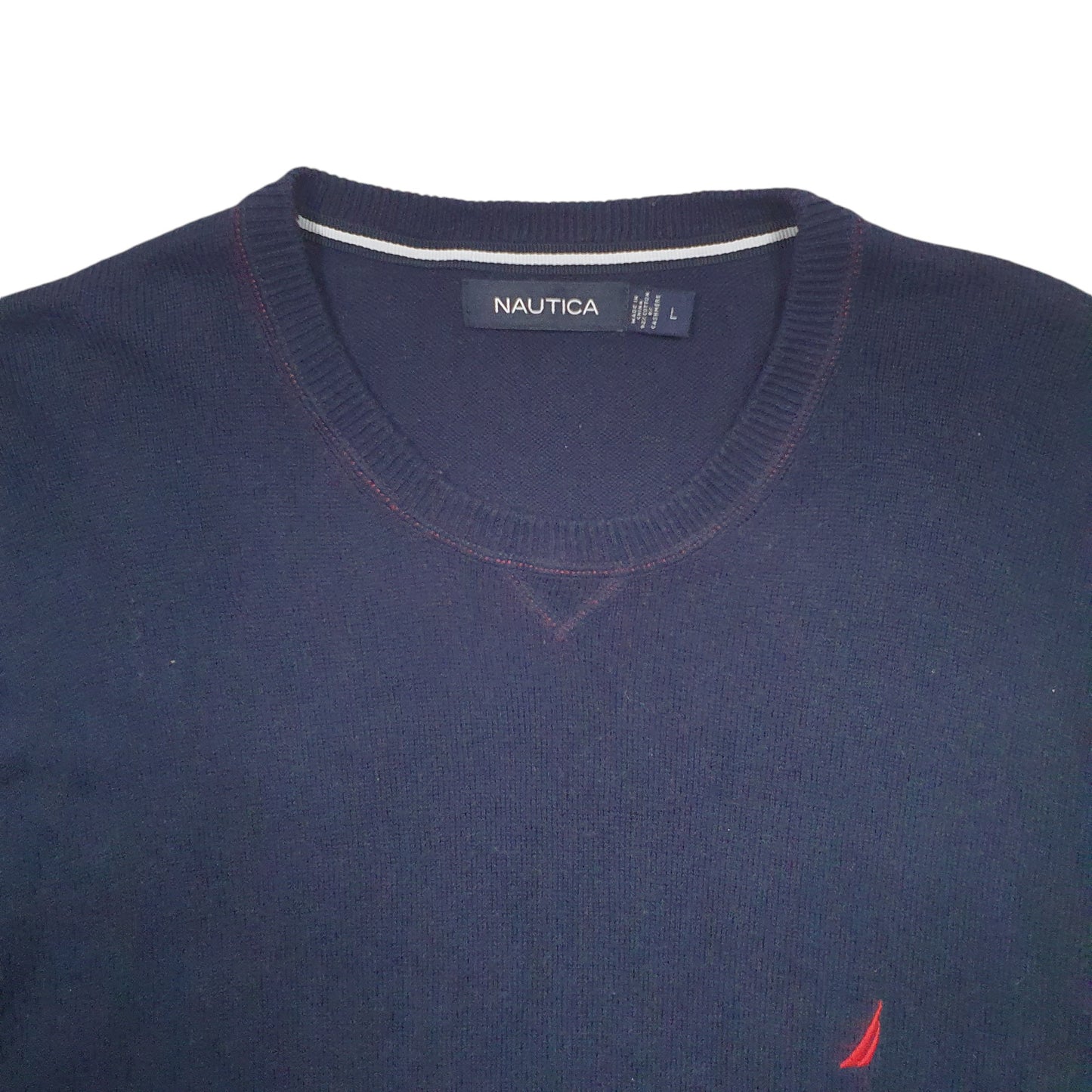 Mens Navy Nautica Knit Crewneck Jumper