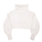Womens Beige Streetwear Society Cropped Knit Turtle Neck Roll cable Crewneck Jumper