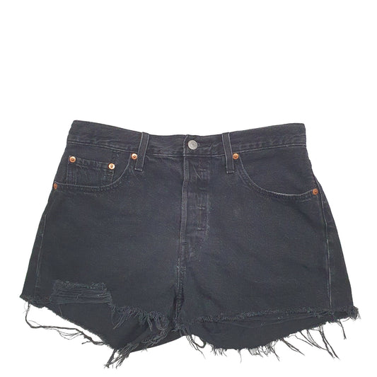 Womens Black Levis 501 Jorts Denim Shorts