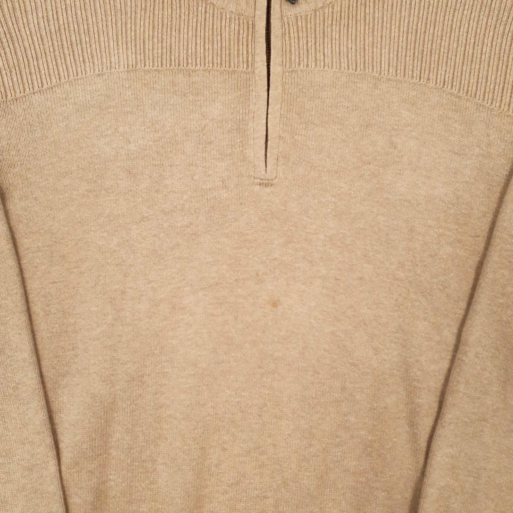 Mens Beige Nautica Knitwear Quarter Zip Jumper