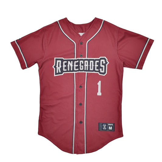 Mens Burgundy Holloway MLB Baseball Jersey Renegades USA College Short Sleeve T Shirt