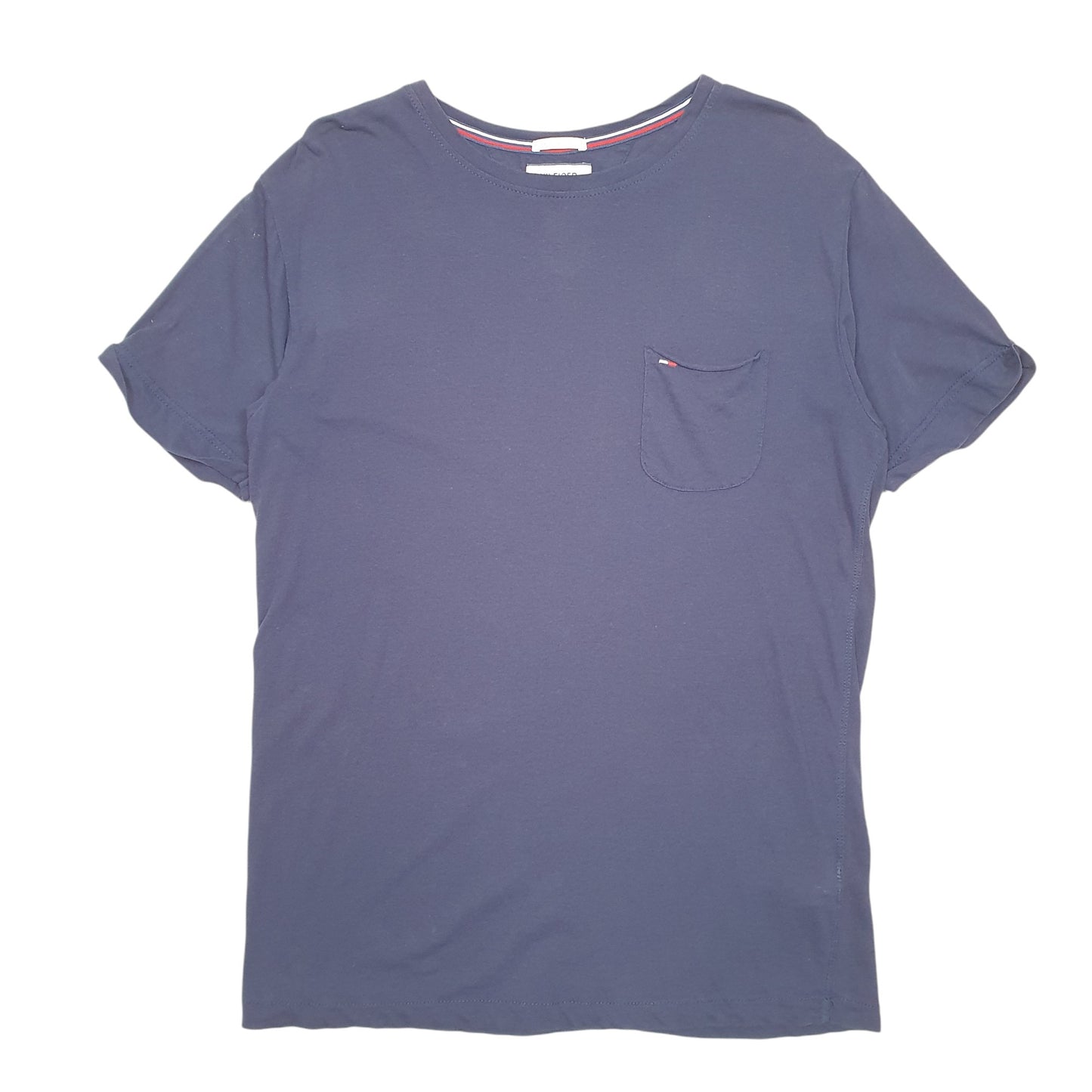 Mens Navy Tommy Hilfiger Pocket Short Sleeve T Shirt
