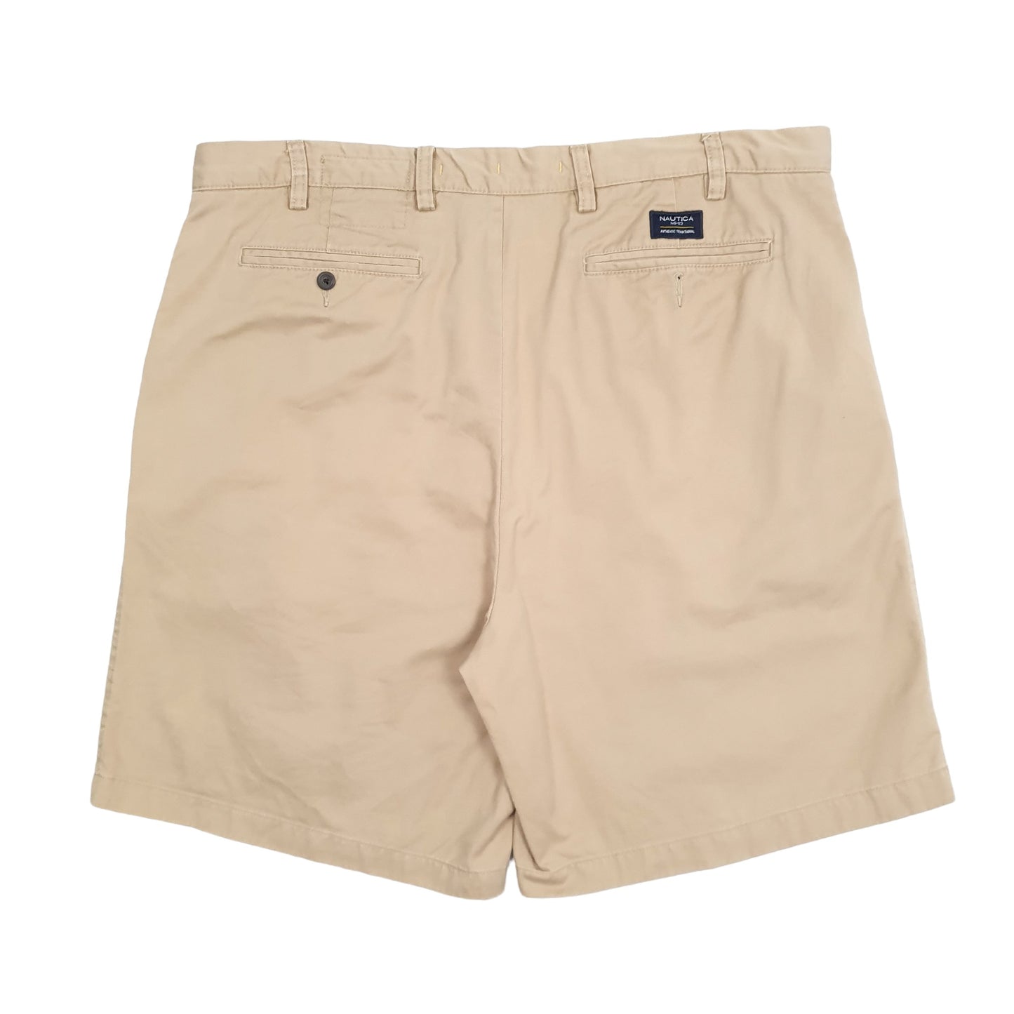 Mens Beige Nautica Deck Rigger Double Pleated Chino Shorts