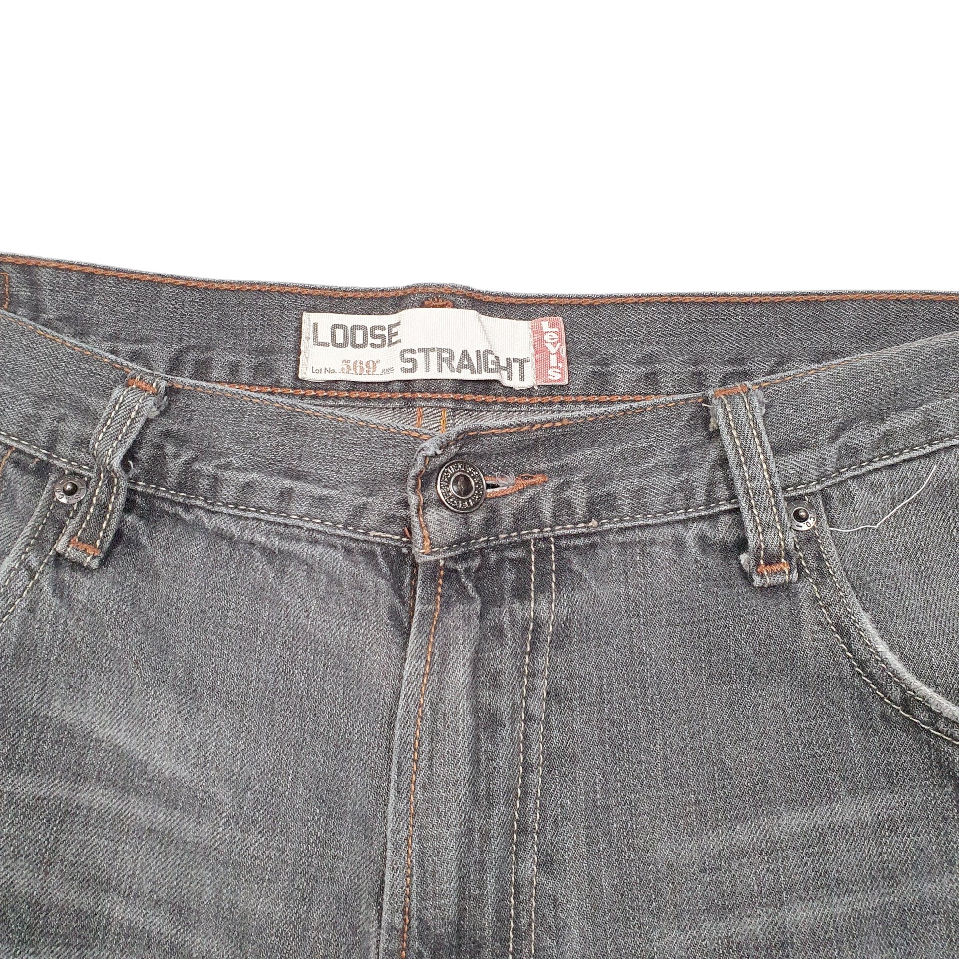 Mens Grey Levis Straight 569 JeansW36 L30