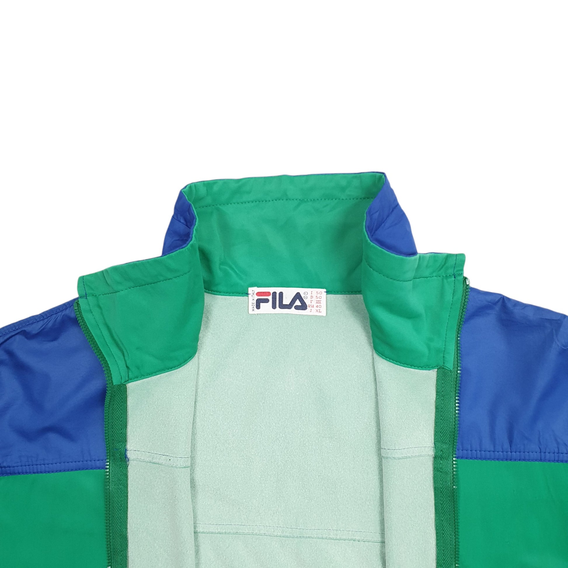 Mens Green Fila Track Top Full Zip Jumper