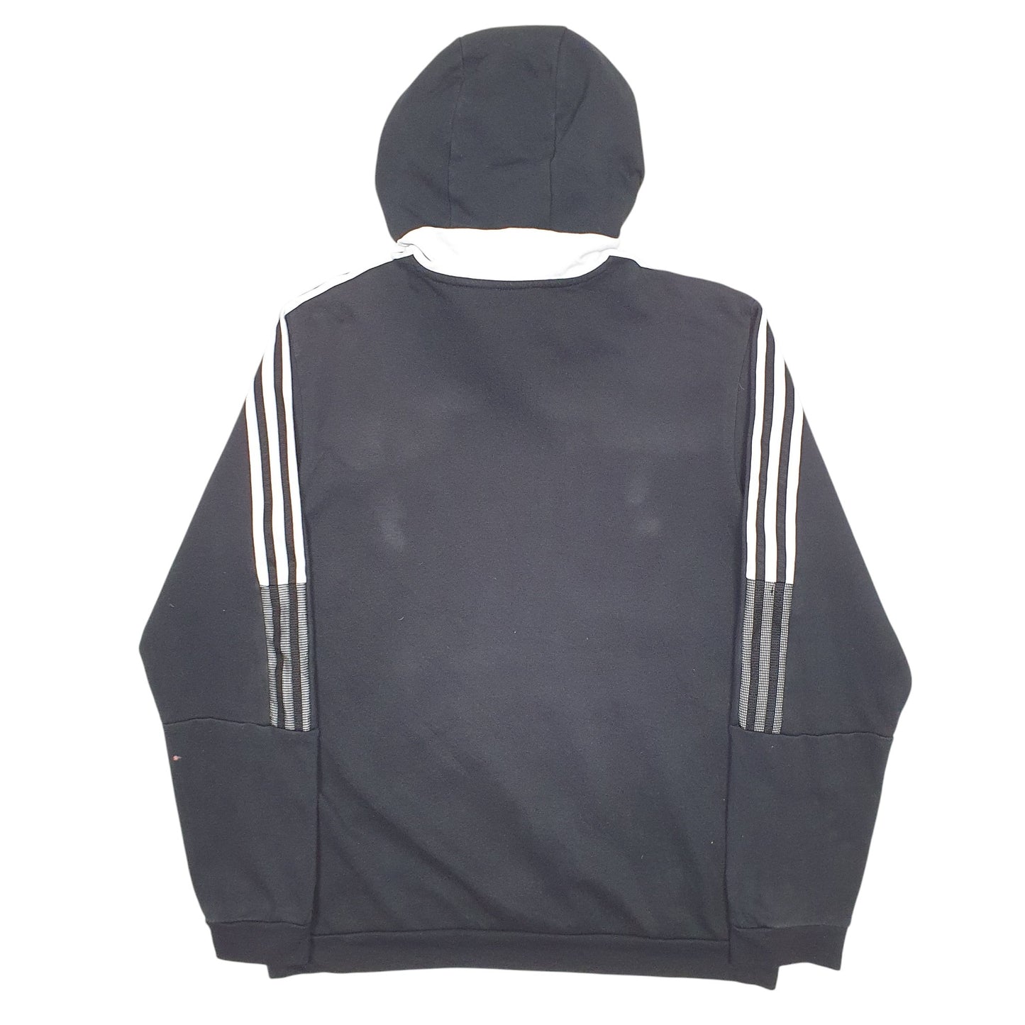 Mens Black Adidas Real Jersey Football Hoodie Jumper