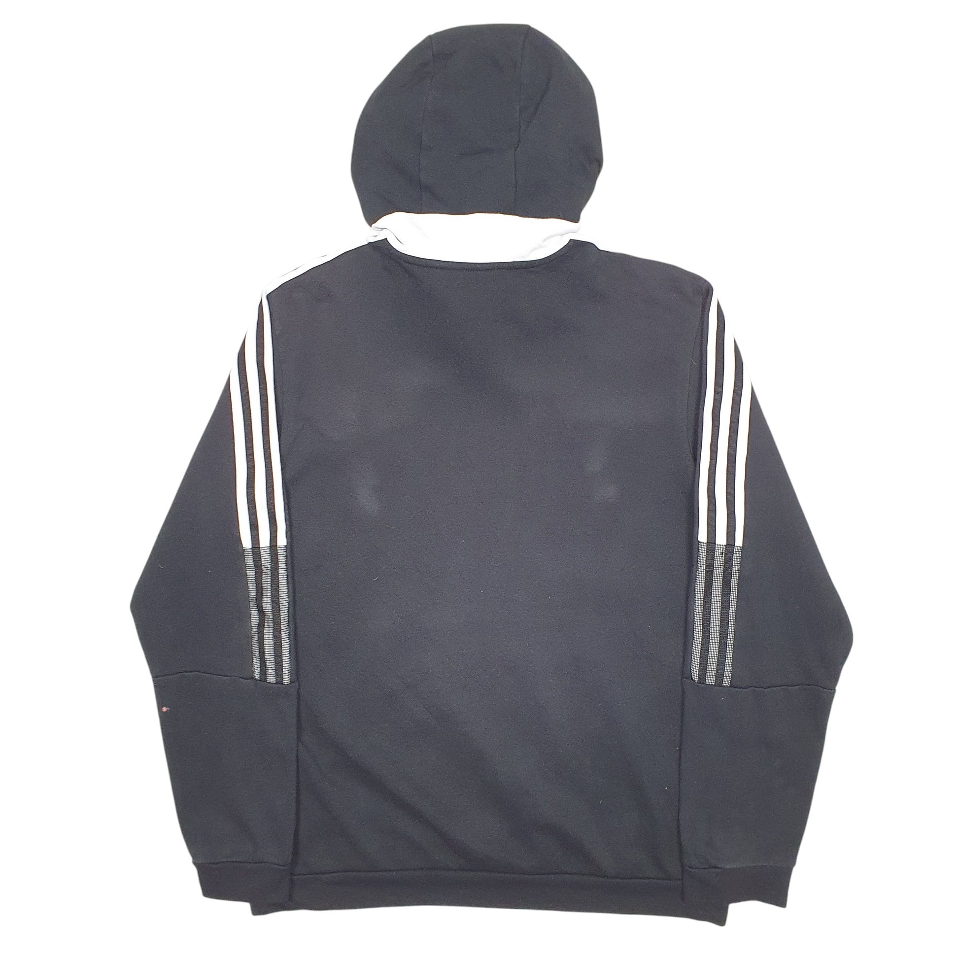 Mens Black Adidas Real Jersey Football Hoodie Jumper