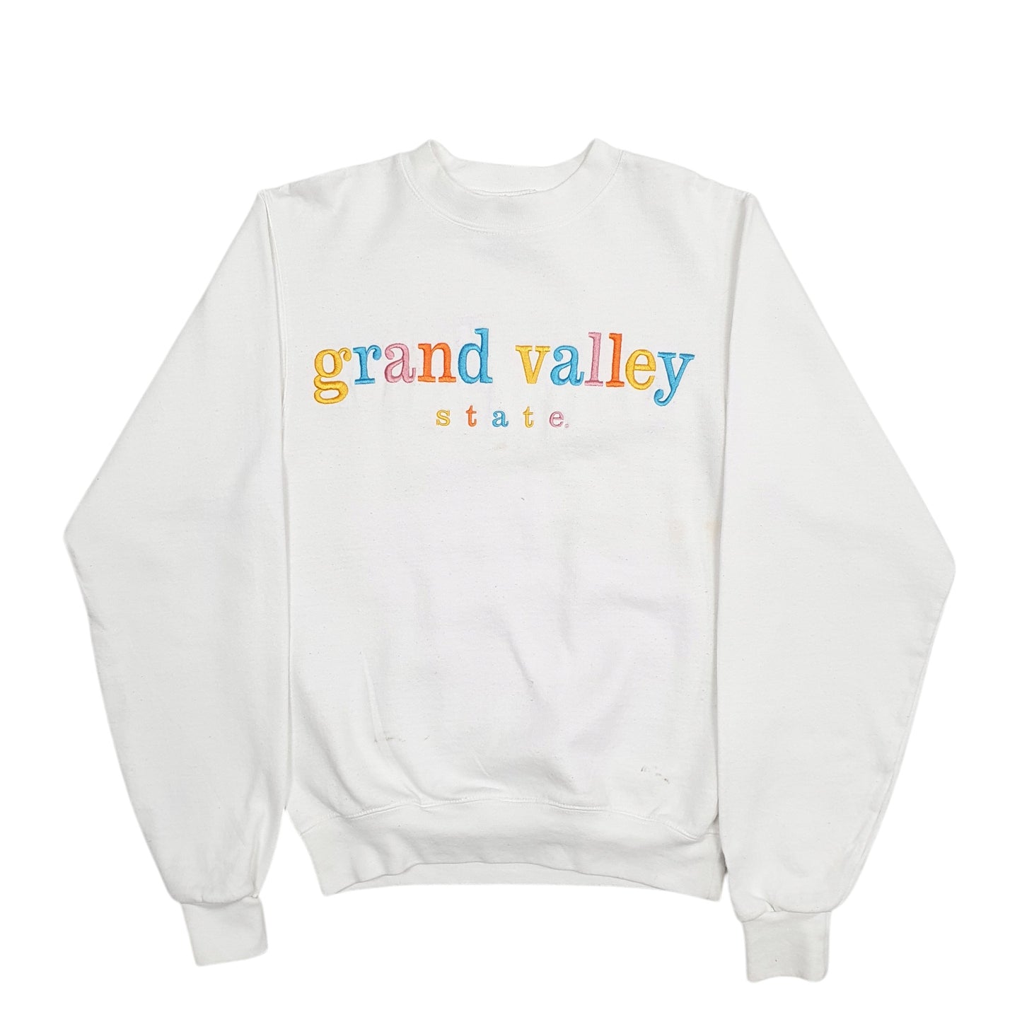 Mens White Champion Grand Valley State Crewneck Jumper