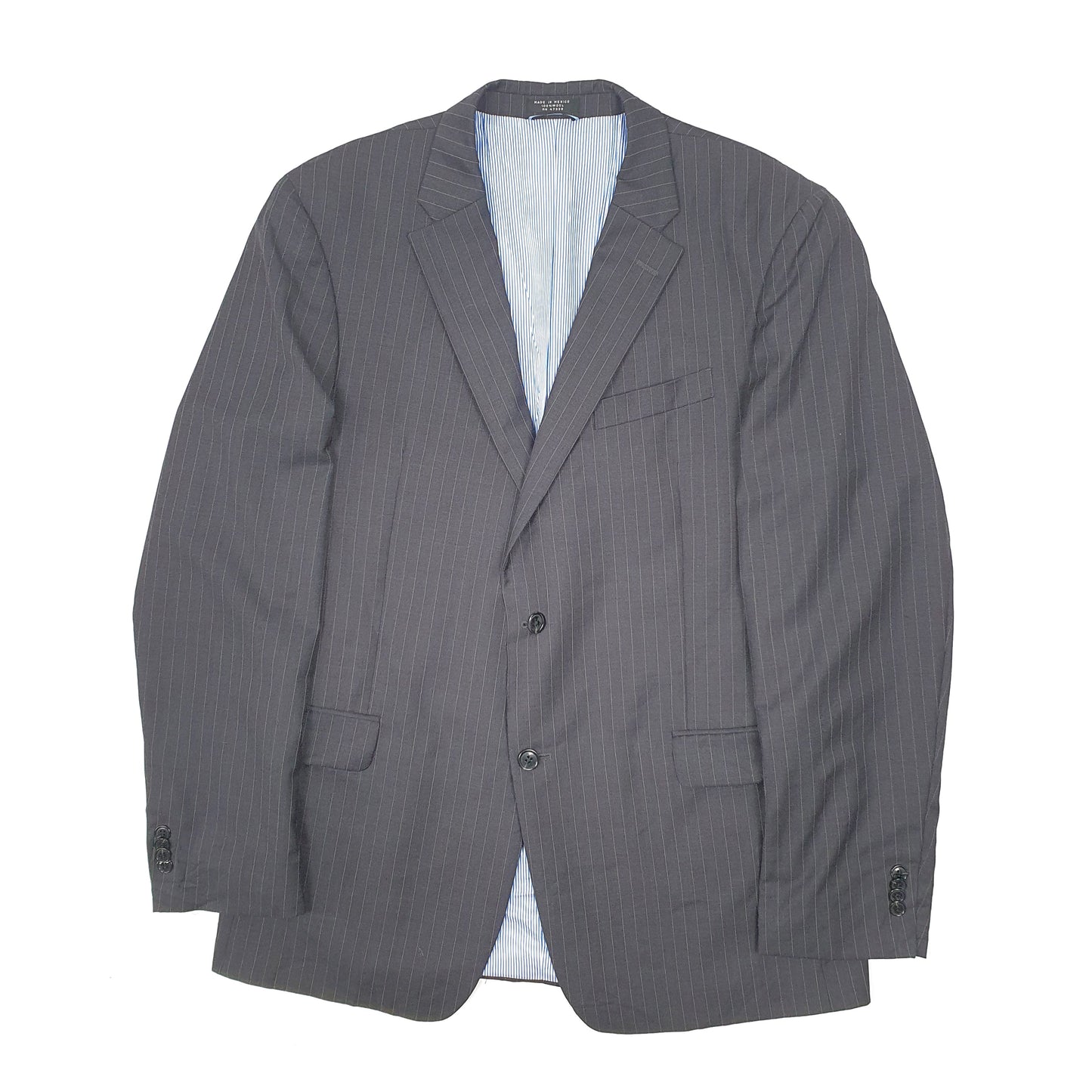 Mens Black Tommy Hilfiger Pinstripe  Coat