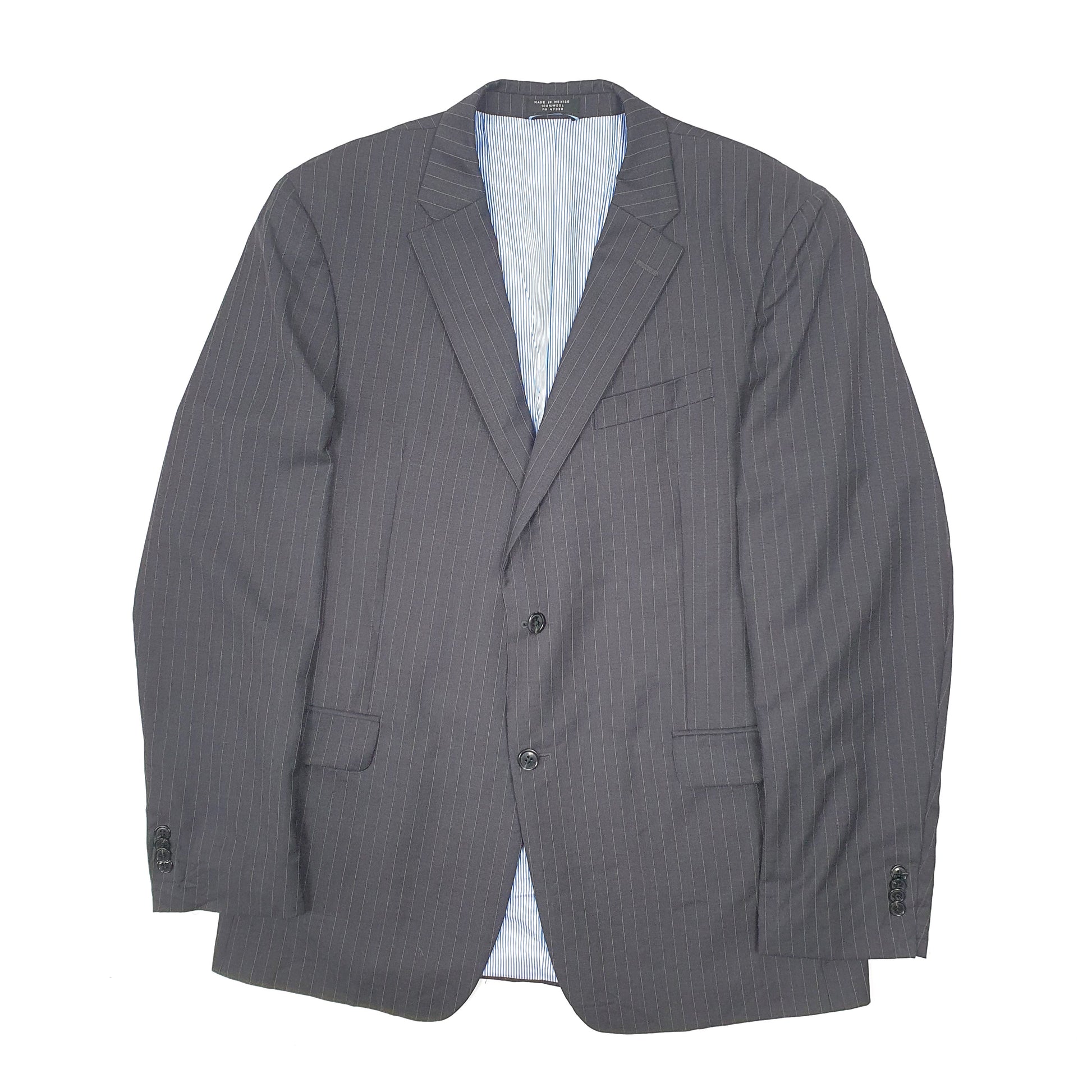 Mens Black Tommy Hilfiger Pinstripe  Coat