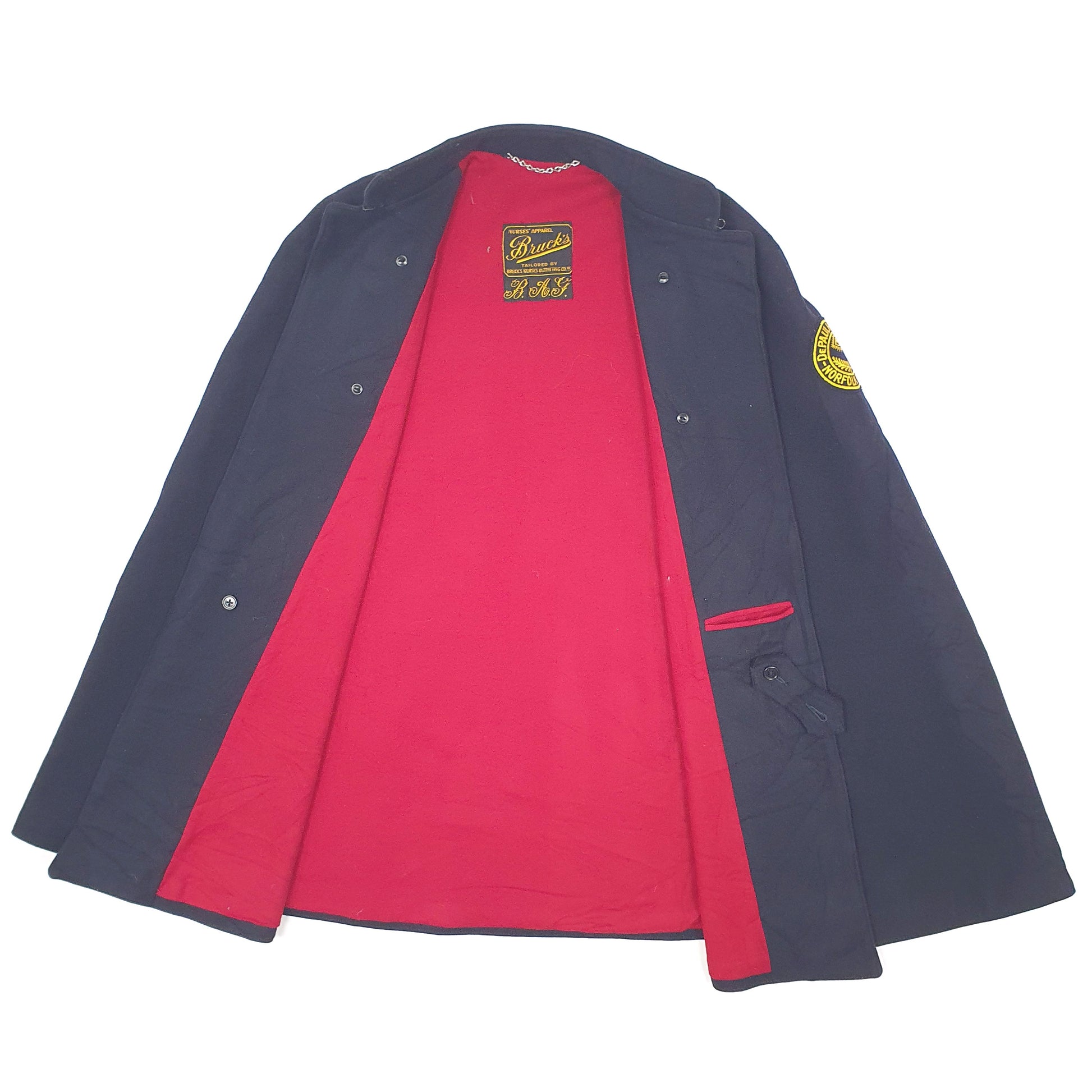 Mens Navy Brucks Vintage 1950s Nurses Cloak  Coat