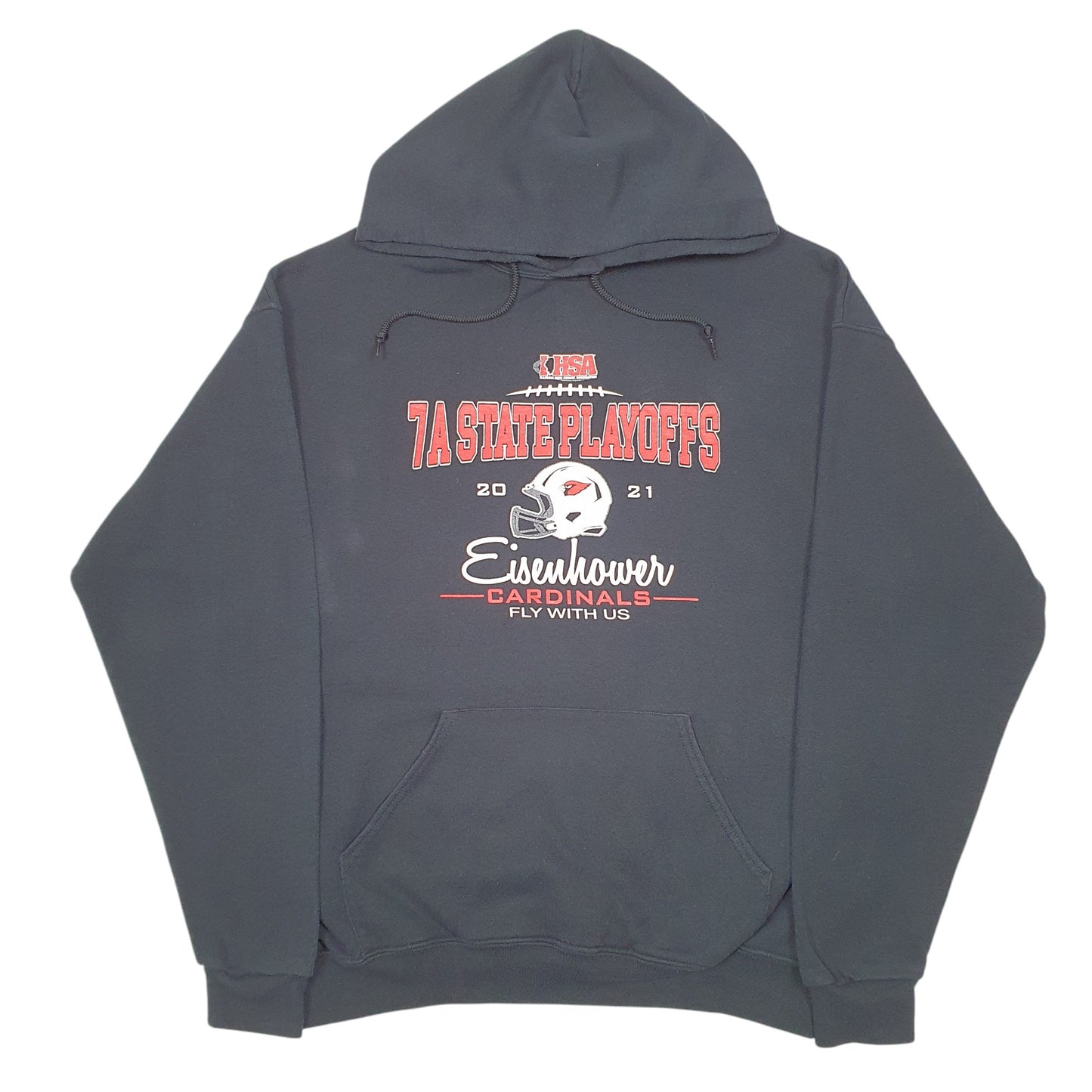 Mens Black Unbranded HSA Eisenhower Cardinals Football 2021 Hoodie Jumper